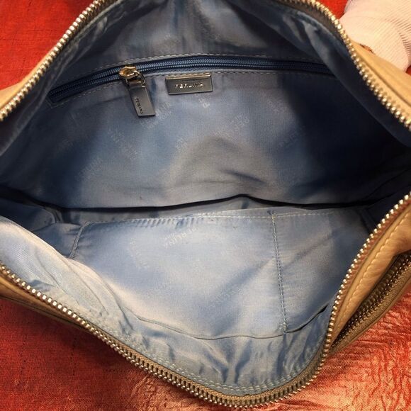 Perlina Taupe Leather Handbag - Picture 6 of 8